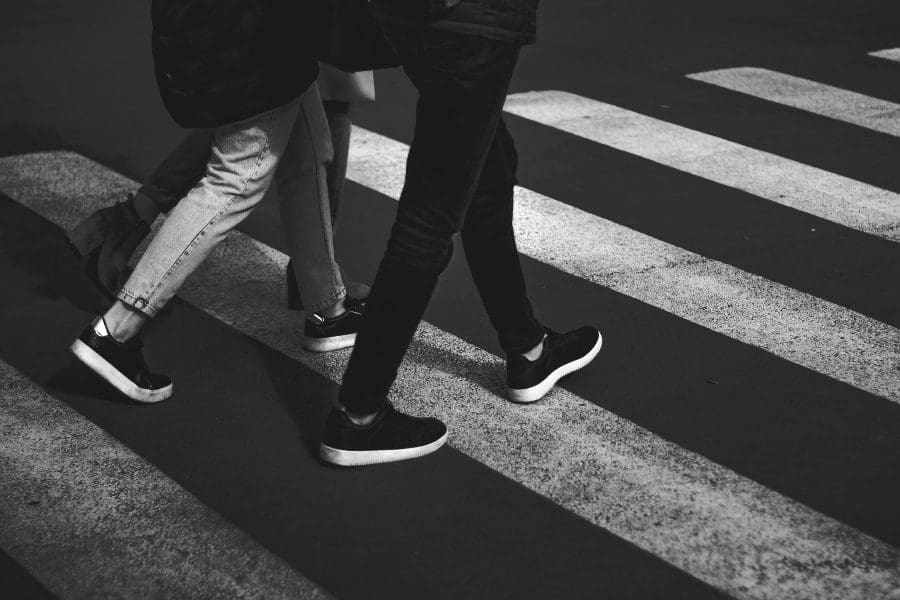 people crossing road