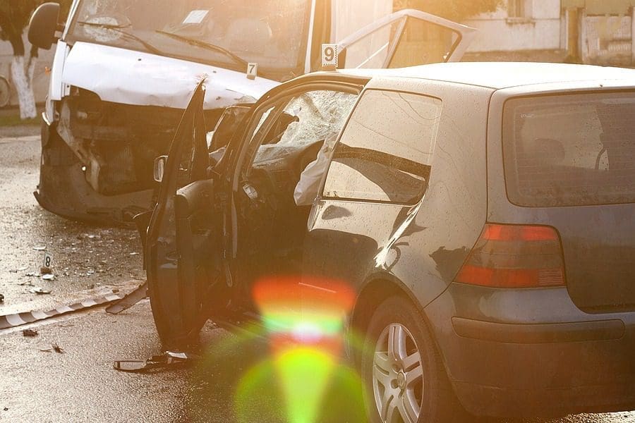 Head on Car accident
