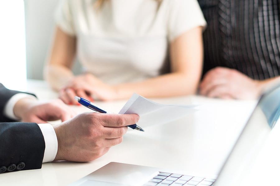 Couple having meeting with legal advisor,