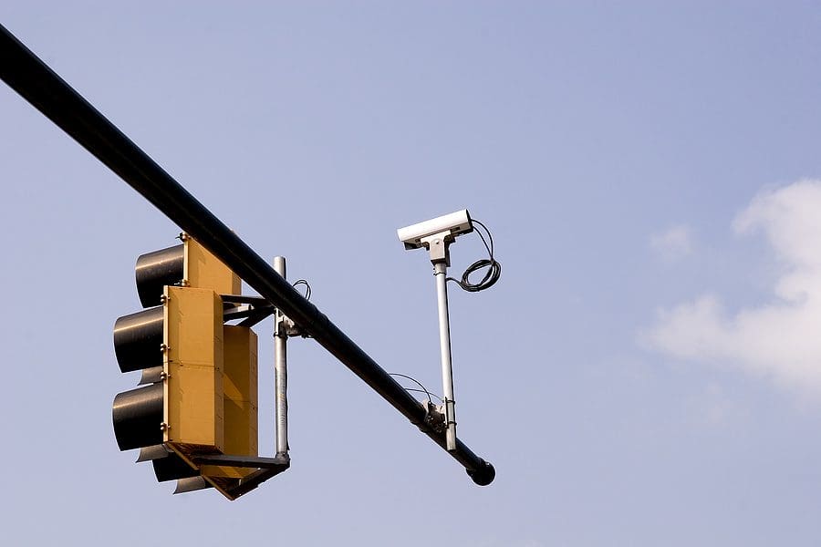 Traffic camera on top of traffic light for car accident case - Jones Law Group - St Petersburg Florida Car Accident Lawyers