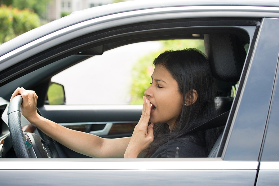 drowsy driver about to cause a largo car accident