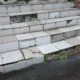 unsafe stairs with broken tiles and uneven steps