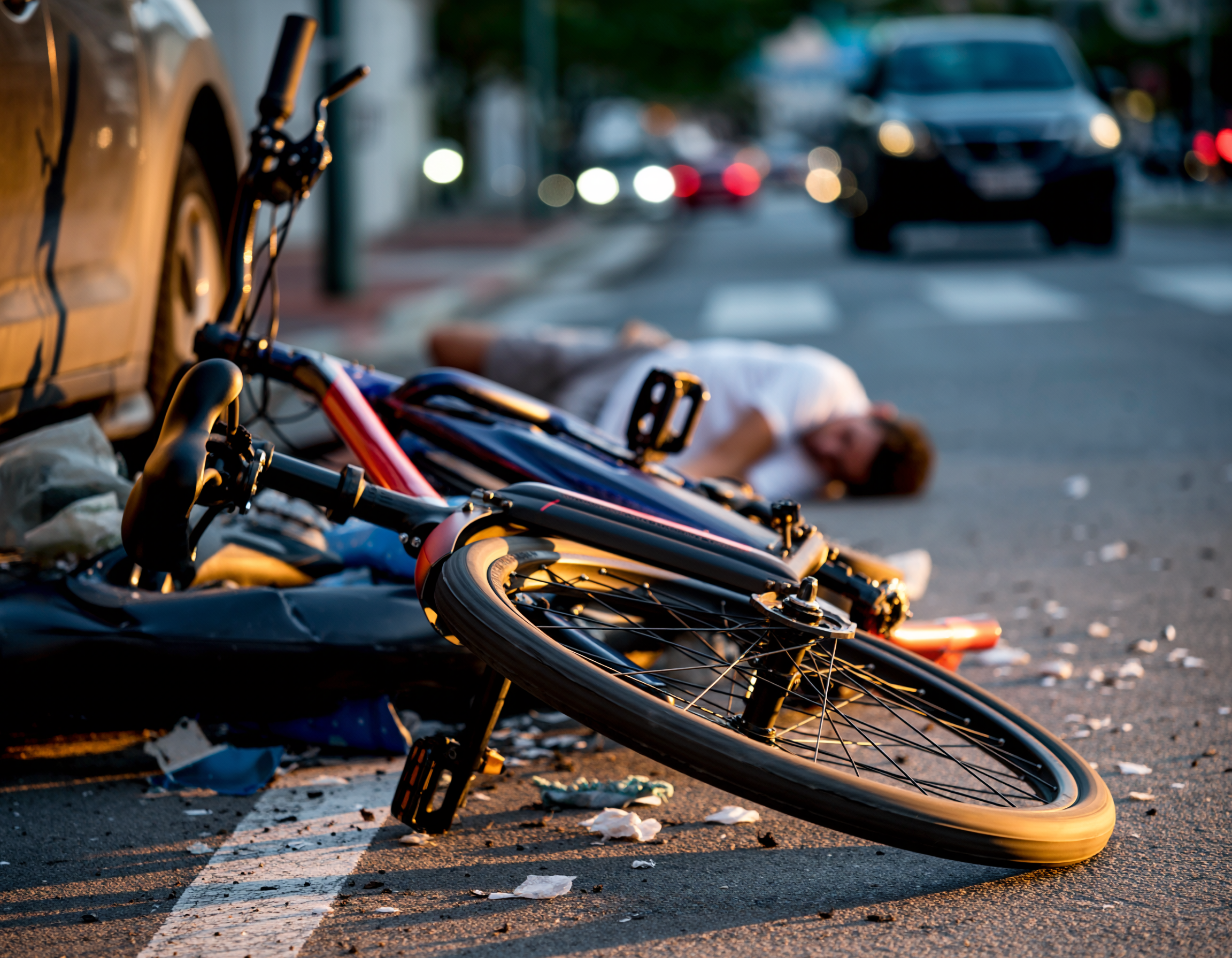 Electric bicycle rider in Florida bike lane on sunny day