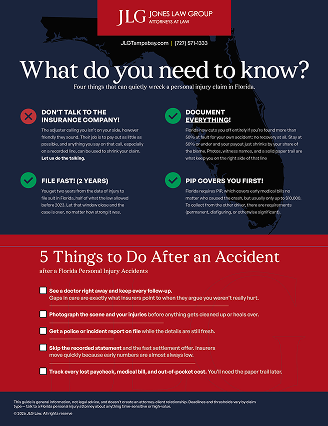 5 things to do after a florida accident by JLG Law in St Petersburg